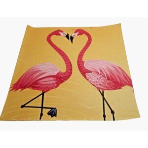 Print Pink Flamingo Pair Heart Shape Wall Art Courting Couple Wedding 12x12